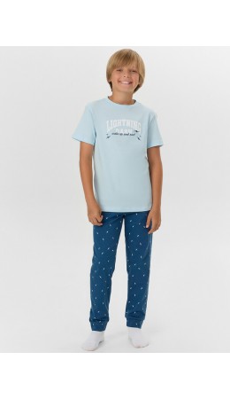 Комплект голубое небо +молнии на синем