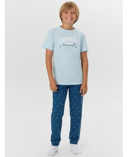 Комплект голубое небо +молнии на синем