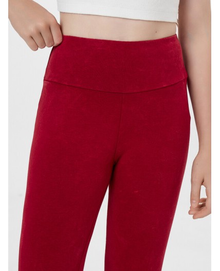 Легинсы ACID WASH вишневый