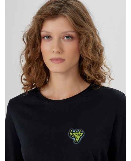 Лонгслив черный +печать3