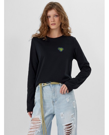 Лонгслив черный +печать3