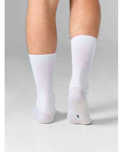 Носки белый /св.серый меланж