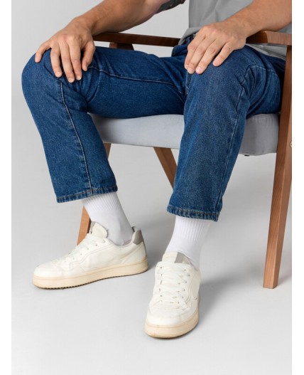 Носки белый /св.серый меланж