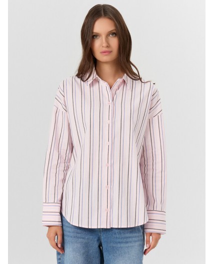 Рубашка полоска на вишневом пуддинге