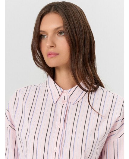 Рубашка полоска на вишневом пуддинге