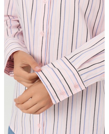 Рубашка полоска на вишневом пуддинге