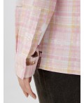 Рубашка розовая клетка из патчей