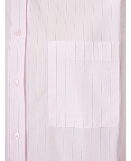 Рубашка бело -лиловые полосы на розовом облаке