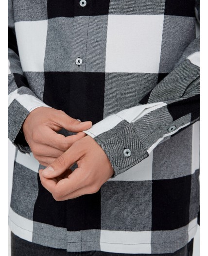 Рубашка серая клетка