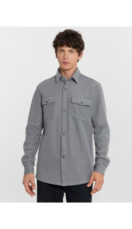 Рубашка двухцветный т.серый