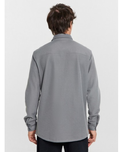 Рубашка двухцветный т.серый