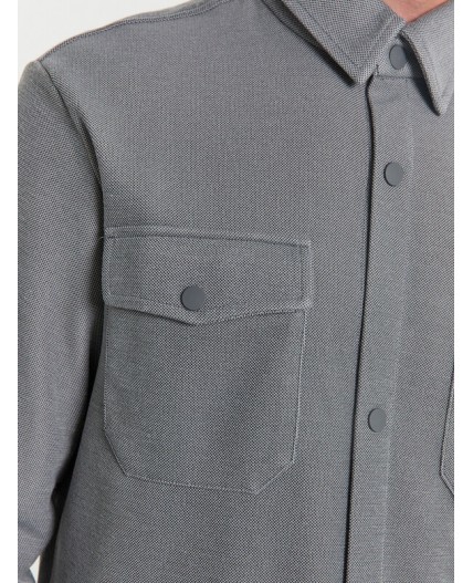 Рубашка двухцветный т.серый