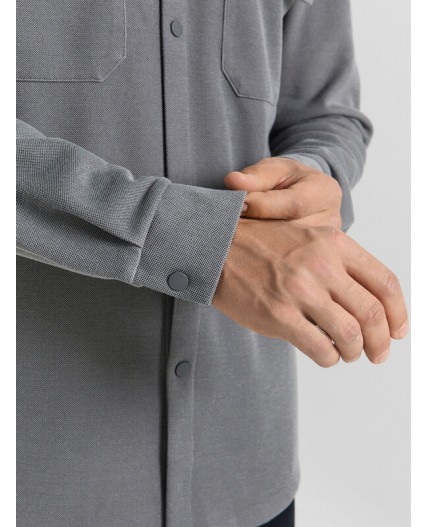 Рубашка двухцветный т.серый