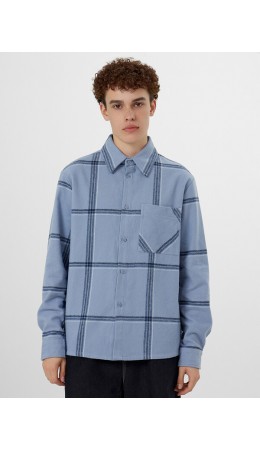 Рубашка голубая клетка