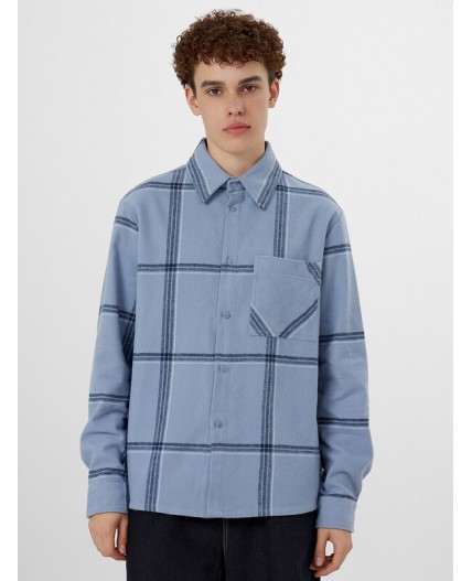 Рубашка голубая клетка