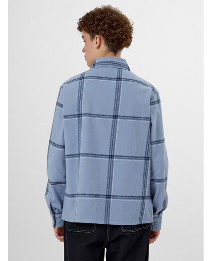 Рубашка голубая клетка