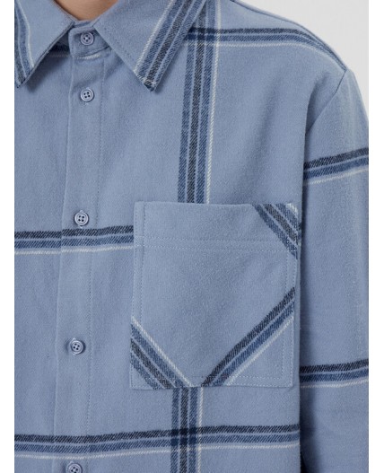 Рубашка голубая клетка