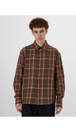 Рубашка коричневая клетка