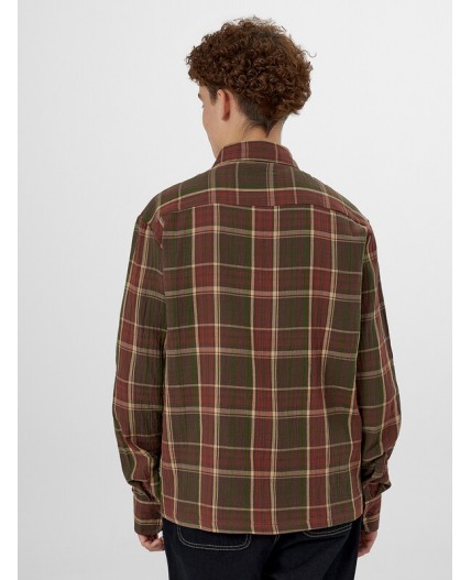 Рубашка коричневая клетка