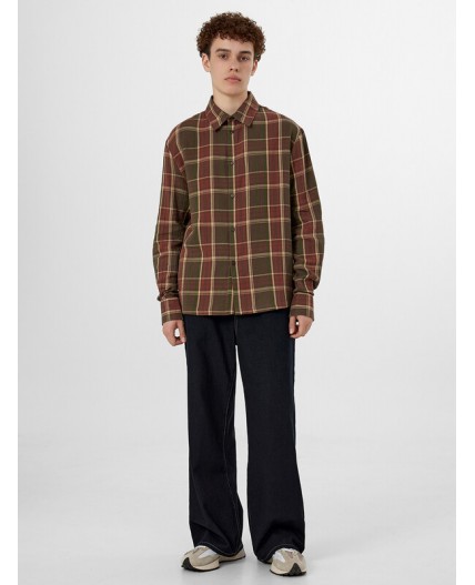 Рубашка коричневая клетка