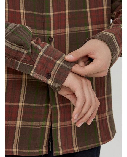 Рубашка коричневая клетка