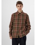Рубашка коричневая клетка
