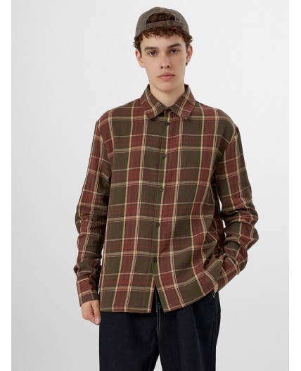 Рубашка коричневая клетка