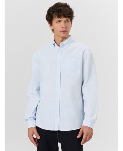 Рубашка бело -голубая полоска