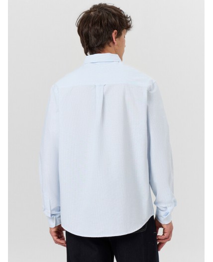 Рубашка бело -голубая полоска