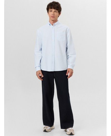 Рубашка бело -голубая полоска