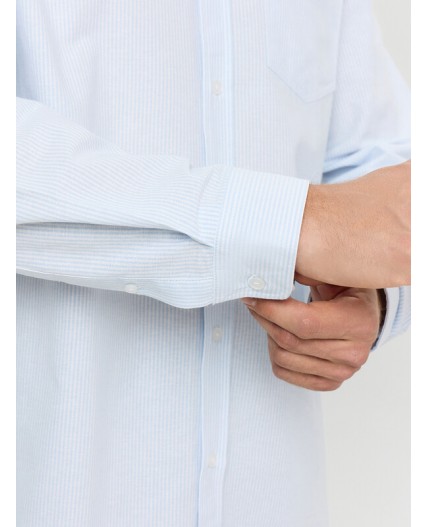 Рубашка бело -голубая полоска