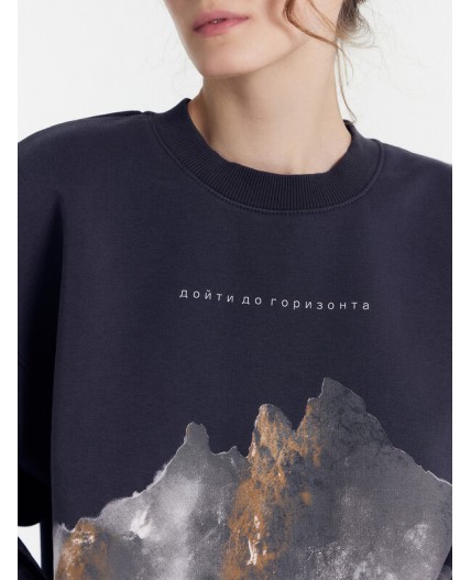 Свитшот графит +печать