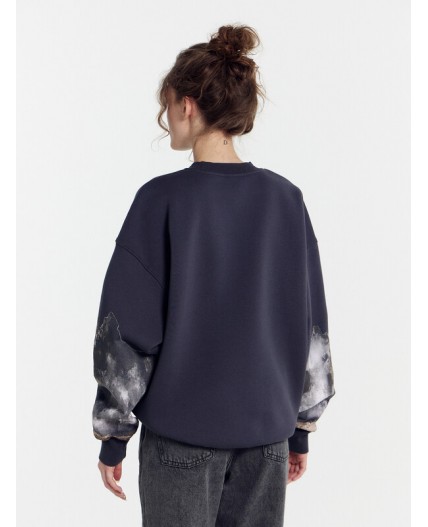 Свитшот графит +печать