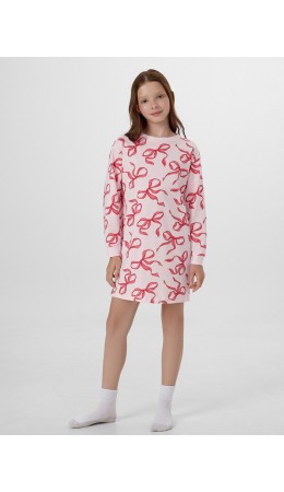 Сорочка бантики на розовом