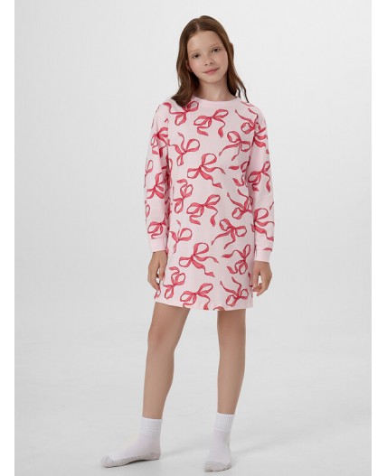 Сорочка бантики на розовом