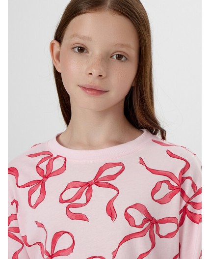 Сорочка бантики на розовом