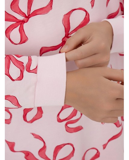 Сорочка бантики на розовом