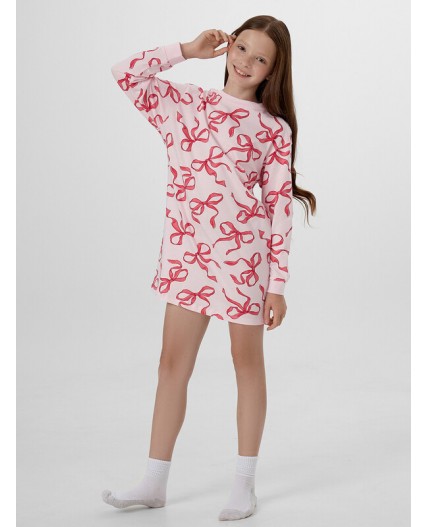 Сорочка бантики на розовом