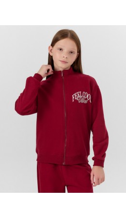 Толстовка вишневый +печать