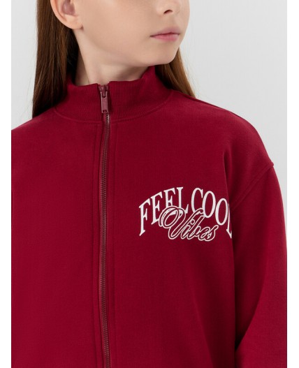 Толстовка вишневый +печать