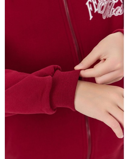 Толстовка вишневый +печать