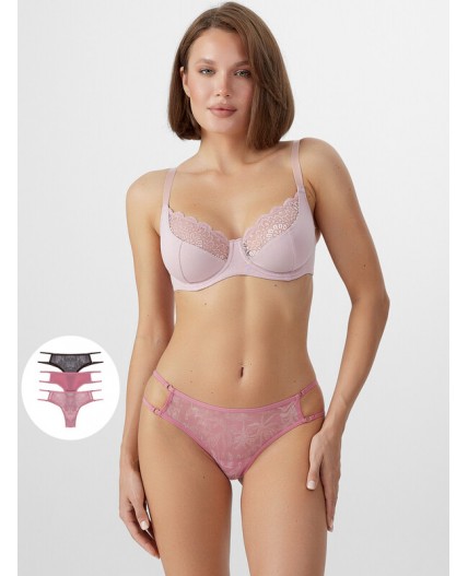 Трусы веточки на розовом