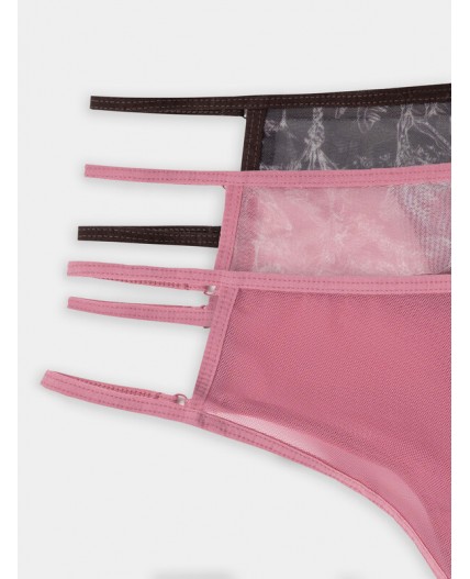 Трусы веточки на розовом