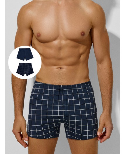 Трусы клетка на т.синем +т.синий