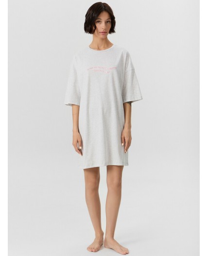 Туника серый меланж 4306-А +печать