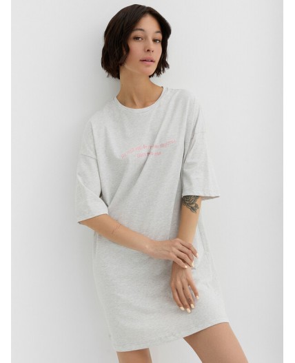 Туника серый меланж 4306-А +печать