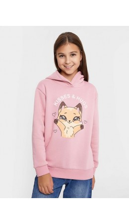 Худи пыльный розовый +печать