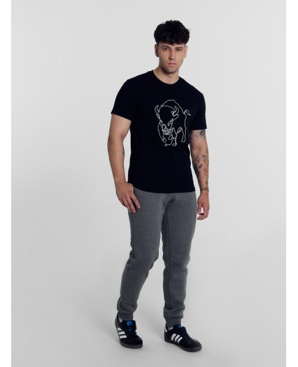 Брюки меланж темно-серый