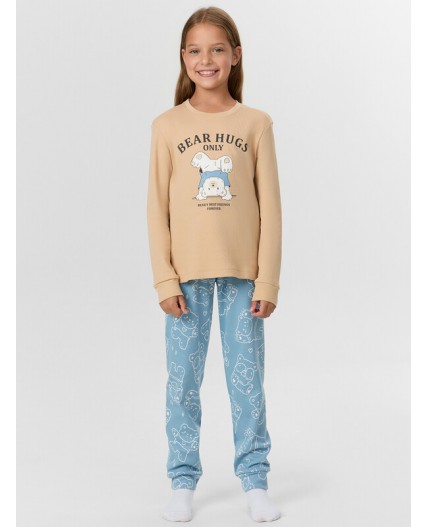 Комплект обжаренный миндаль +мишки на сине -голубом