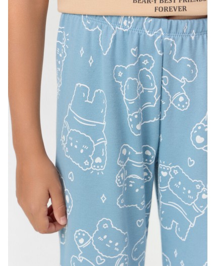 Комплект обжаренный миндаль +мишки на сине -голубом